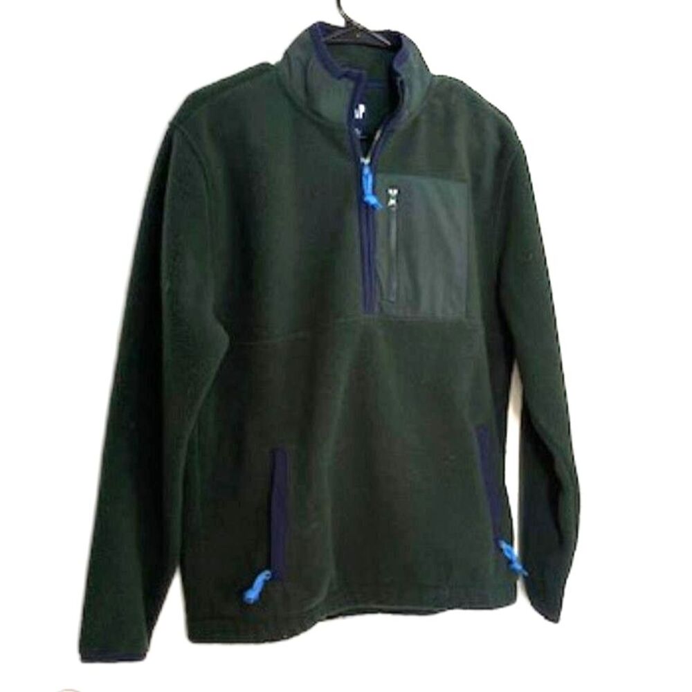 Gap Men's Heavy Sherpa 1/2 Zip Dark Green Pullover  SZ S